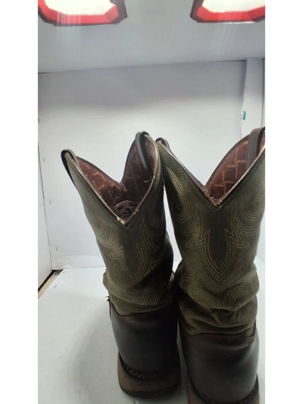 DURANGO DWDB038 Men's NEW Pull-on Western Work Boot Green US Size 11 W BX X